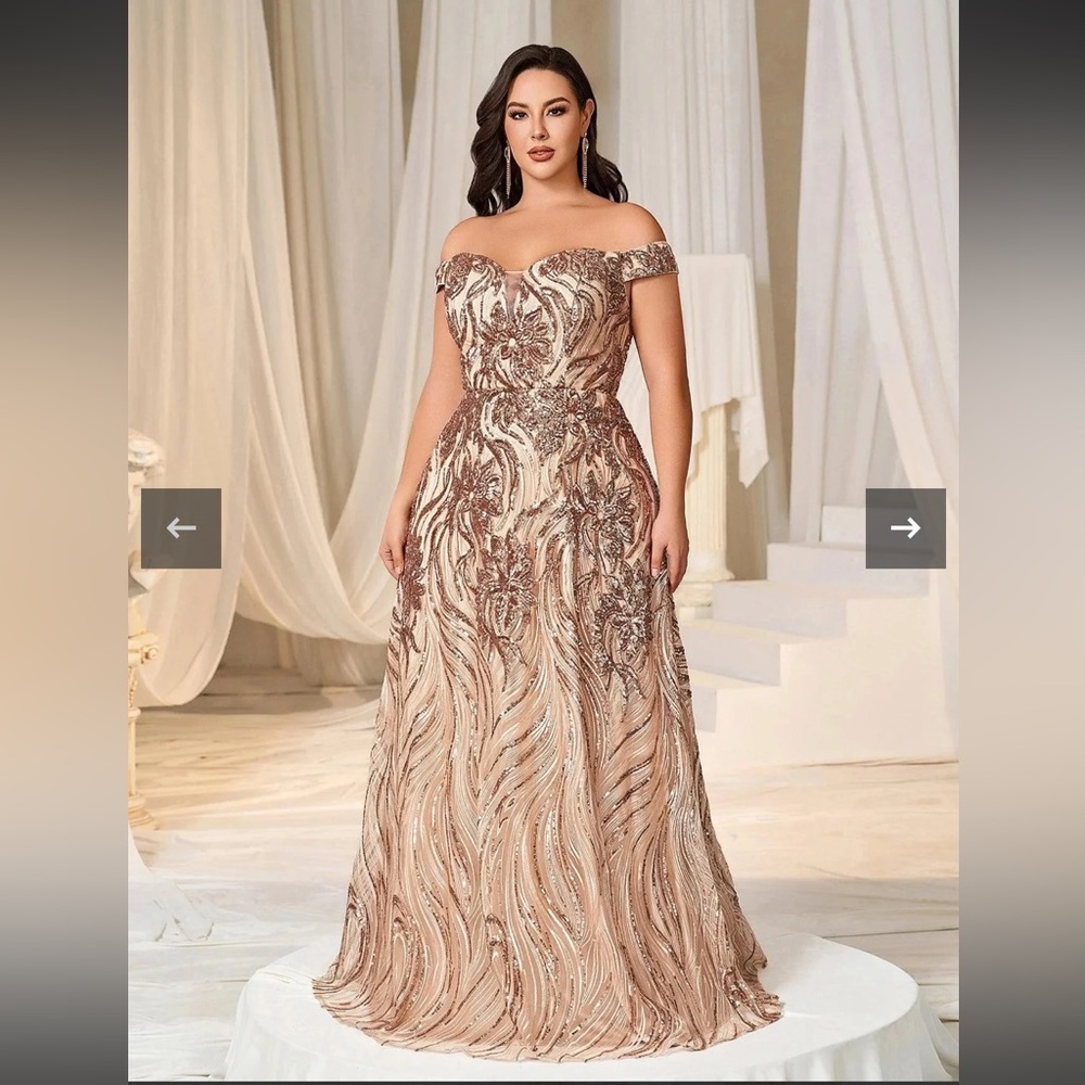 Off Shoulder Sequin Prom Dress